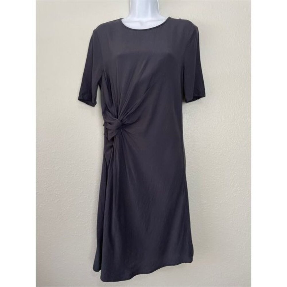 H&M dark gray short sleeve crepe dress 6 - Picture 2 of 11